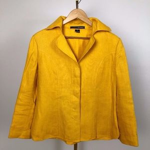 Linda Allard Ellen Tracy Yellow Linen Blazer